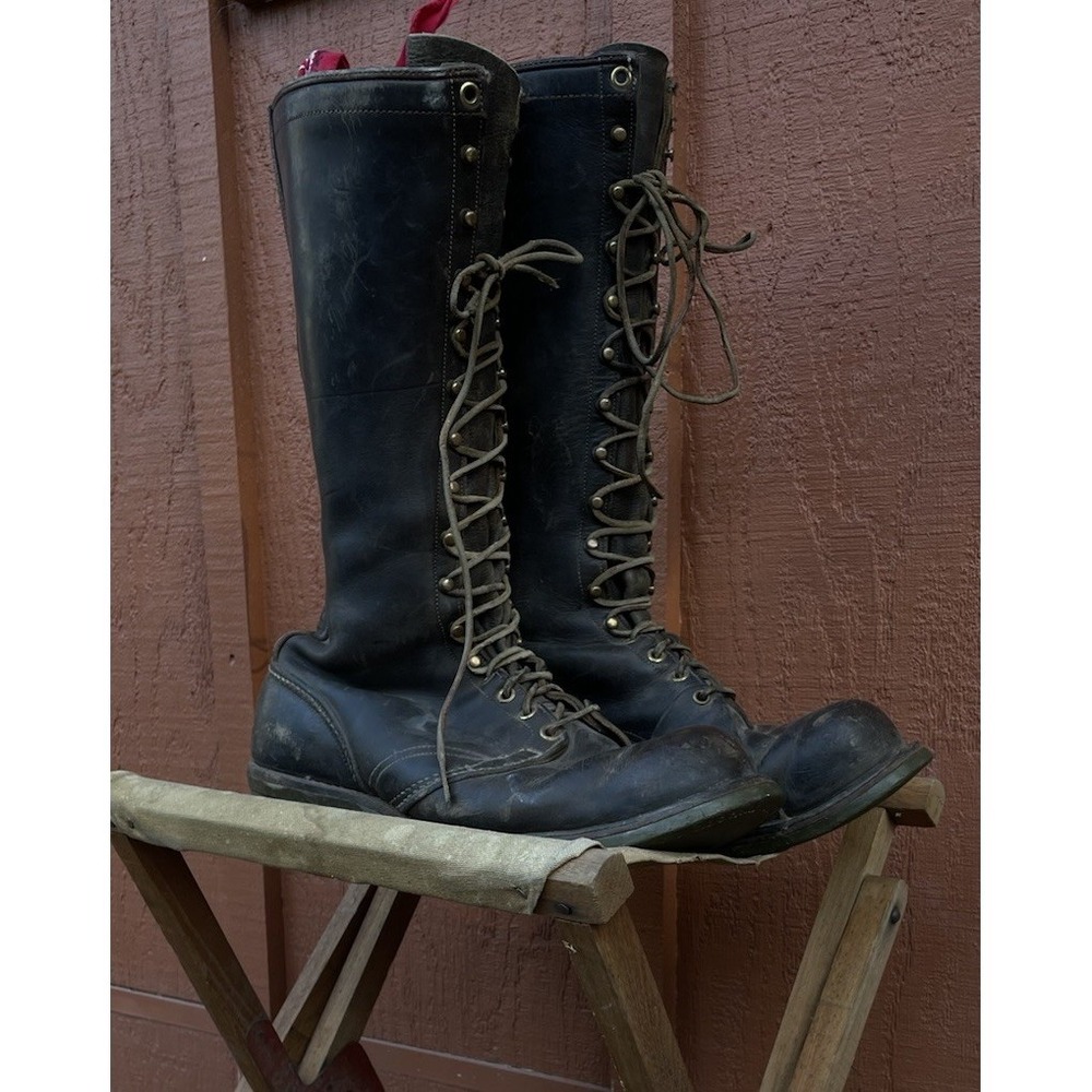 Vintage 60s 70s WESCO Stitchdown Lineman Boots Neoprene Size 12 D RARE Archival
